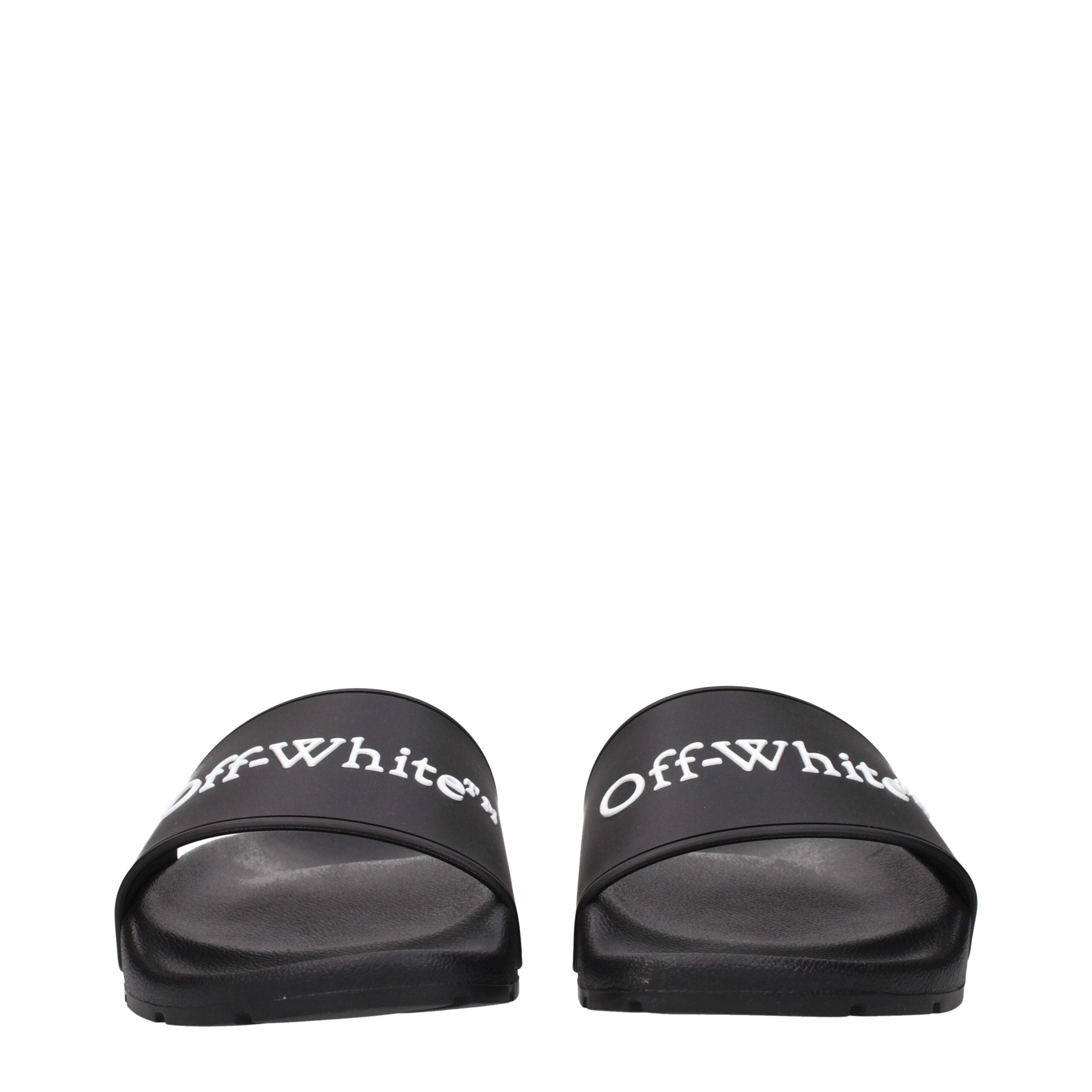 Off-White Black Cotton Slippers Off-White