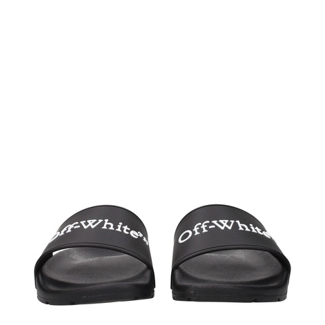 Off-White Black Cotton Slippers Off-White