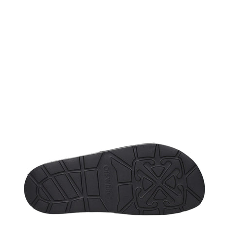 Off-White Black Cotton Slippers Off-White