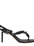 Off-White Black Leather Flip-Flop Sandals Off-White