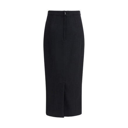 Dolce & Gabbana Black Fleece Wool Long Skirt Dolce & Gabbana