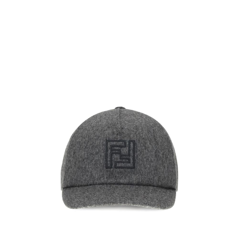 Fendi Gray Wool Cap (Baseball Hat) Fendi