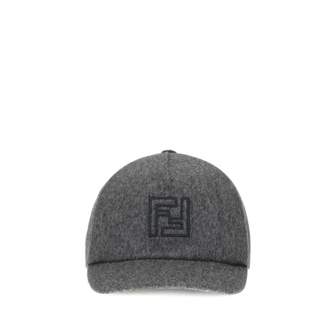 Fendi Gray Wool Cap (Baseball Hat) Fendi
