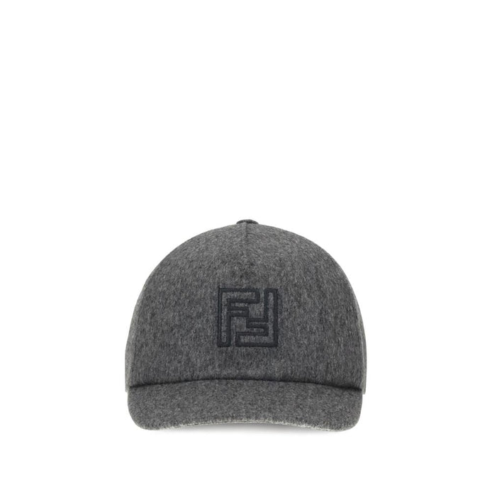 Fendi Gray Wool Cap (Baseball Hat) Fendi