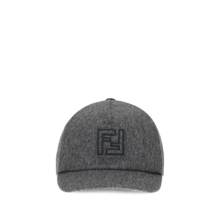 Fendi Gray Wool Cap (Baseball Hat) Fendi