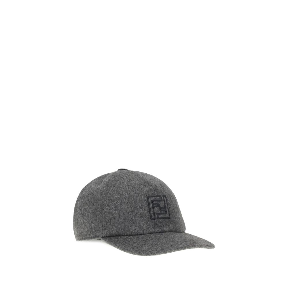 Fendi Gray Wool Cap (Baseball Hat) Fendi
