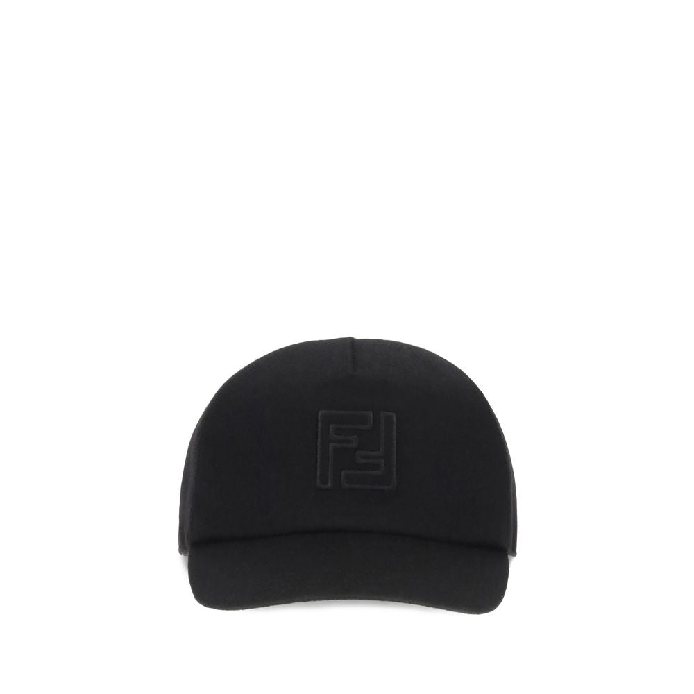 Fendi Black Wool Cap (Baseball Hat) Fendi
