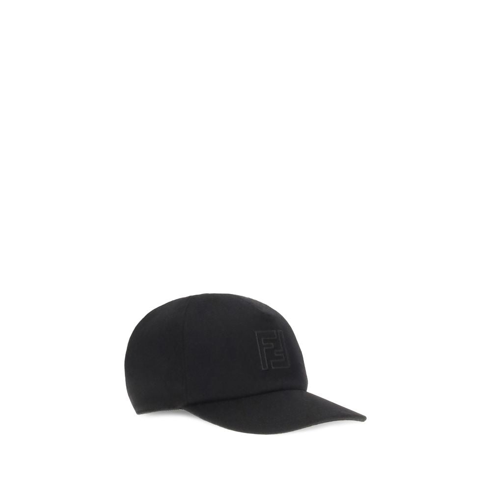 Fendi Black Wool Cap (Baseball Hat) Fendi