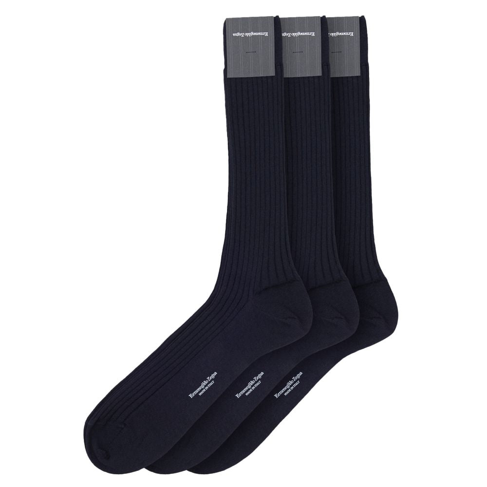 ZEGNA Navy Blue Wool Socks ZEGNA