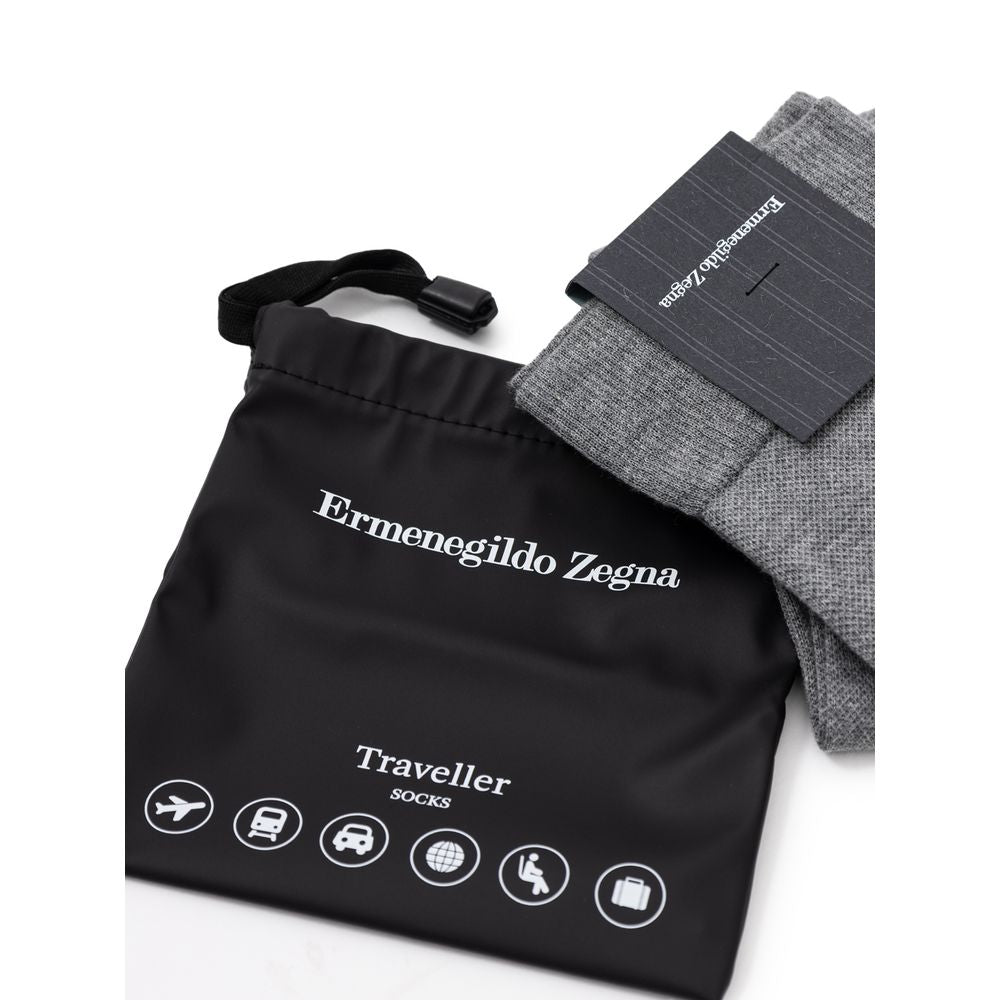 ZEGNA Gray Cotton Socks ZEGNA