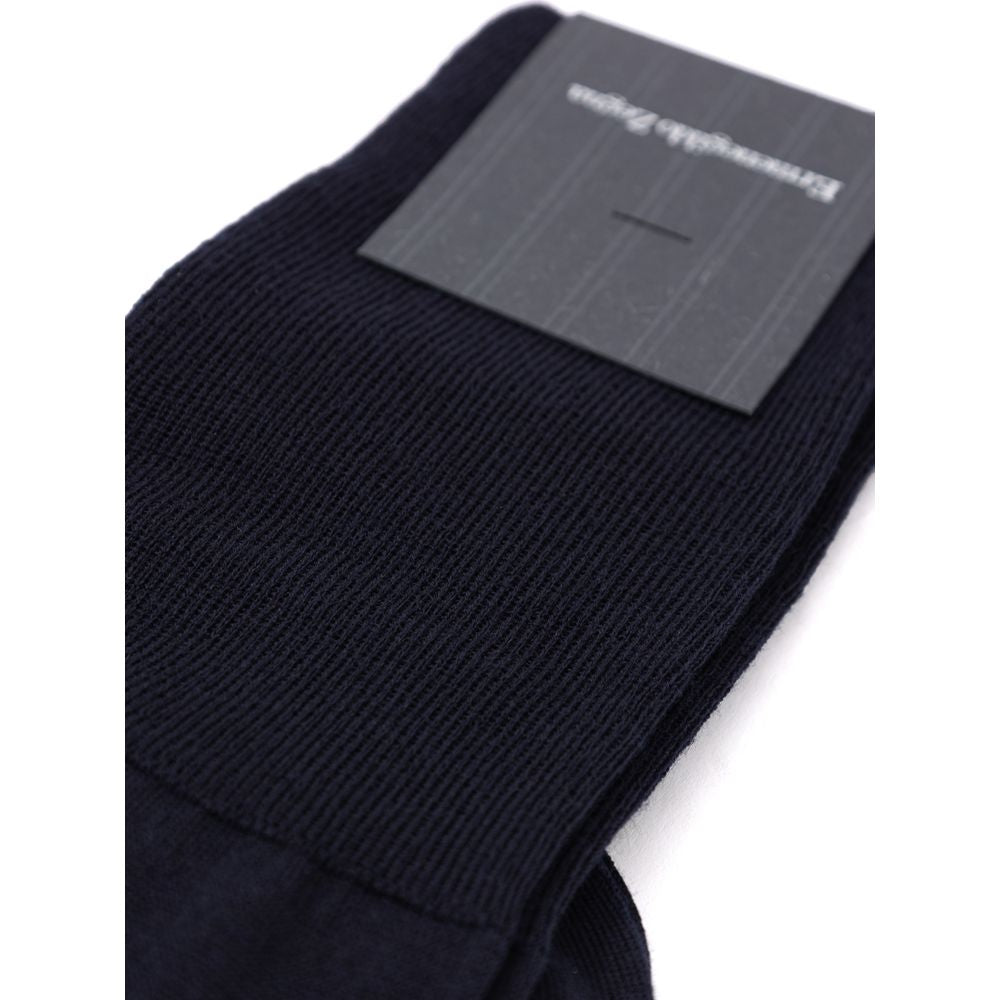 ZEGNA Navy Blue Wool Socks ZEGNA