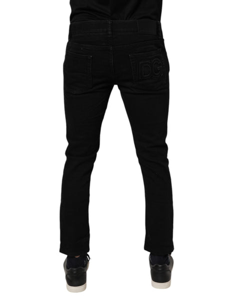 Dolce & Gabbana Black Cotton Stretch Skinny Men Denim Jeans Dolce & Gabbana