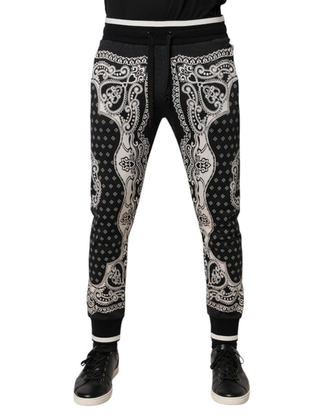 Dolce & Gabbana Black Cotton Bandana Jogger Sweatpants Pants Dolce & Gabbana