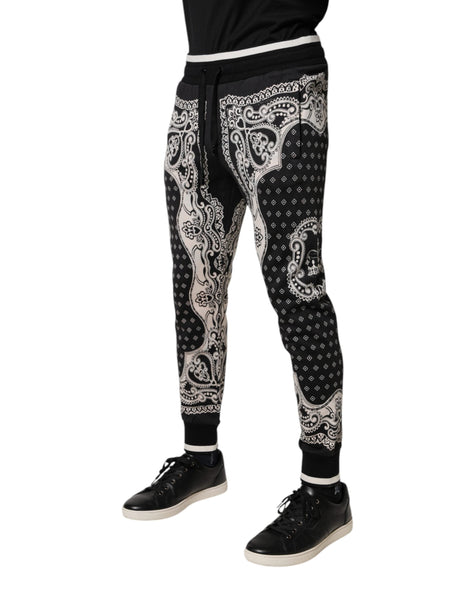 Dolce & Gabbana Black Cotton Bandana Jogger Sweatpants Pants Dolce & Gabbana