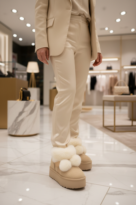 Laura Biagiotti Beige Polyester Women Ankle Boot Laura Biagiotti