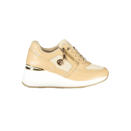 Laura Biagiotti Beige Polyester Women Sneaker Laura Biagiotti