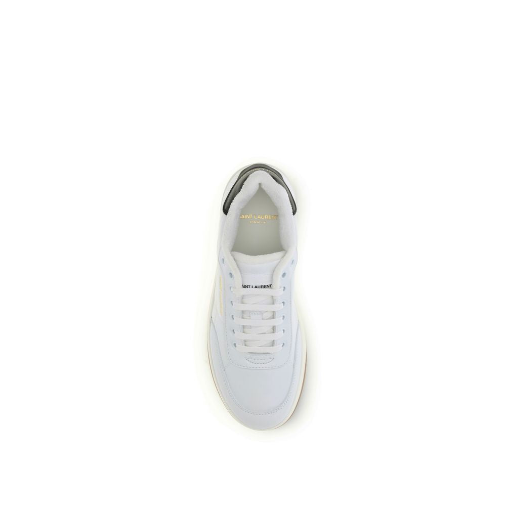 Saint Laurent White Calf Leather Bos Taurus Low Top Sneakers Saint Laurent
