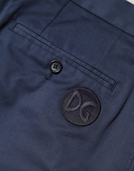 Dolce & Gabbana Blue Cotton Stretch Mid Waist Bermuda Shorts Dolce & Gabbana