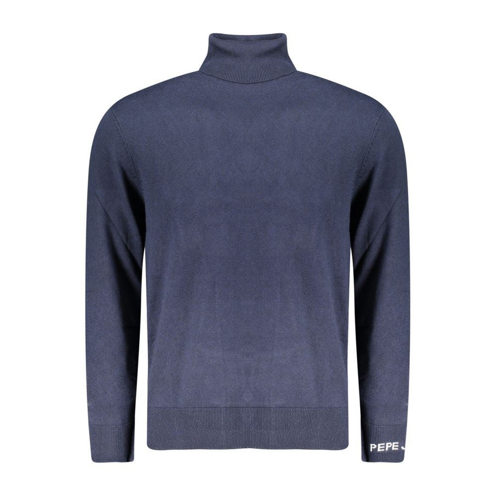 Pepe Jeans Blue Cotton Men Sweater Turtleneck Pepe Jeans