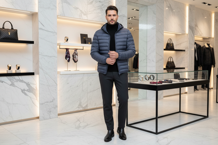 Cavalli Class Blu Polyester Men Jacket Cavalli Class