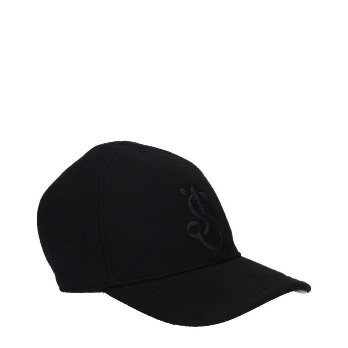 Jil Sander Black Cashmere Cap (Baseball Hat) Jil Sander