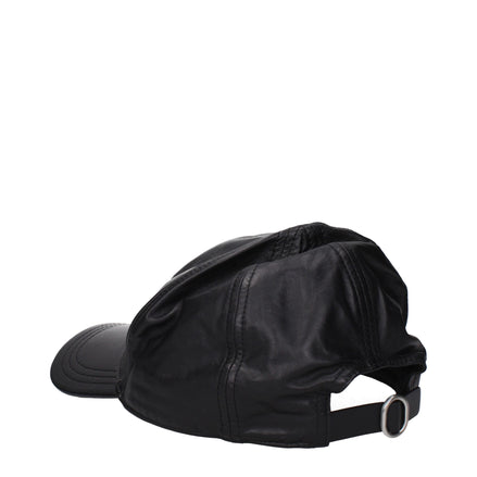 Jil Sander Black Leather Cap (Baseball Hat) Jil Sander