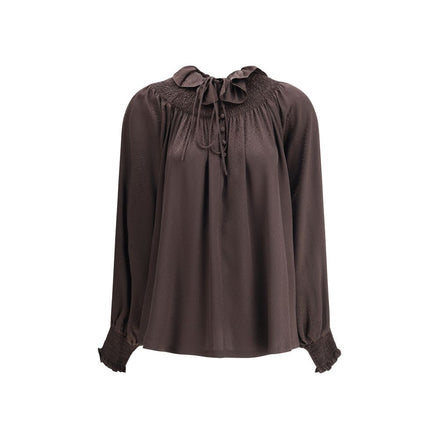 Burberry braune Seidenbluse
