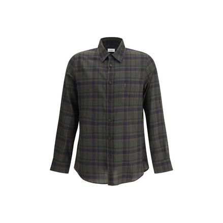 Saint Laurent Green Cotton Pattern Shirt Saint Laurent