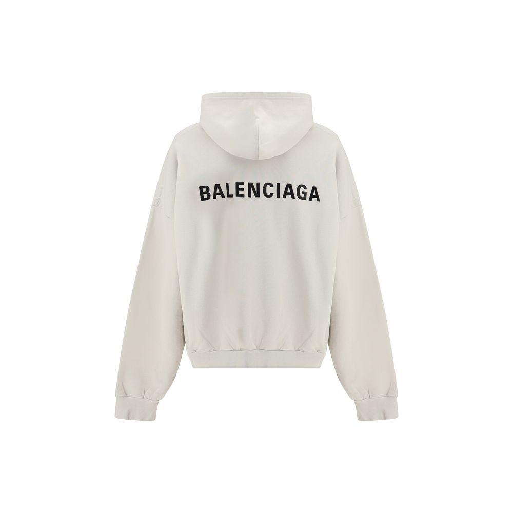 Balenciaga White Cotton Sweatshirt Balenciaga