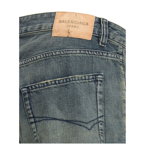 Balenciaga Blue Cotton Relaxed Fit Jeans Balenciaga