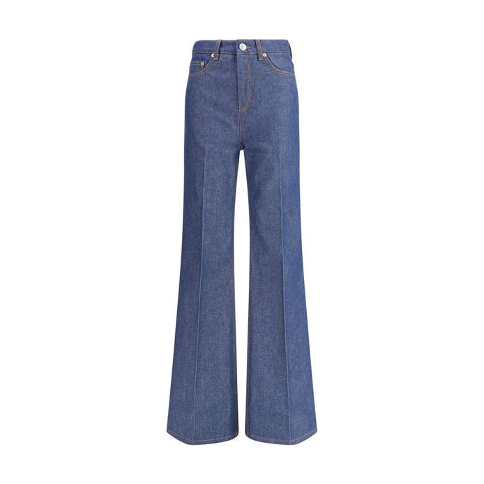 Ami Paris Blue Cotton Flared Jeans Ami Paris