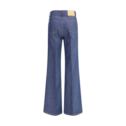 Ami Paris Blue Cotton Flared Jeans Ami Paris