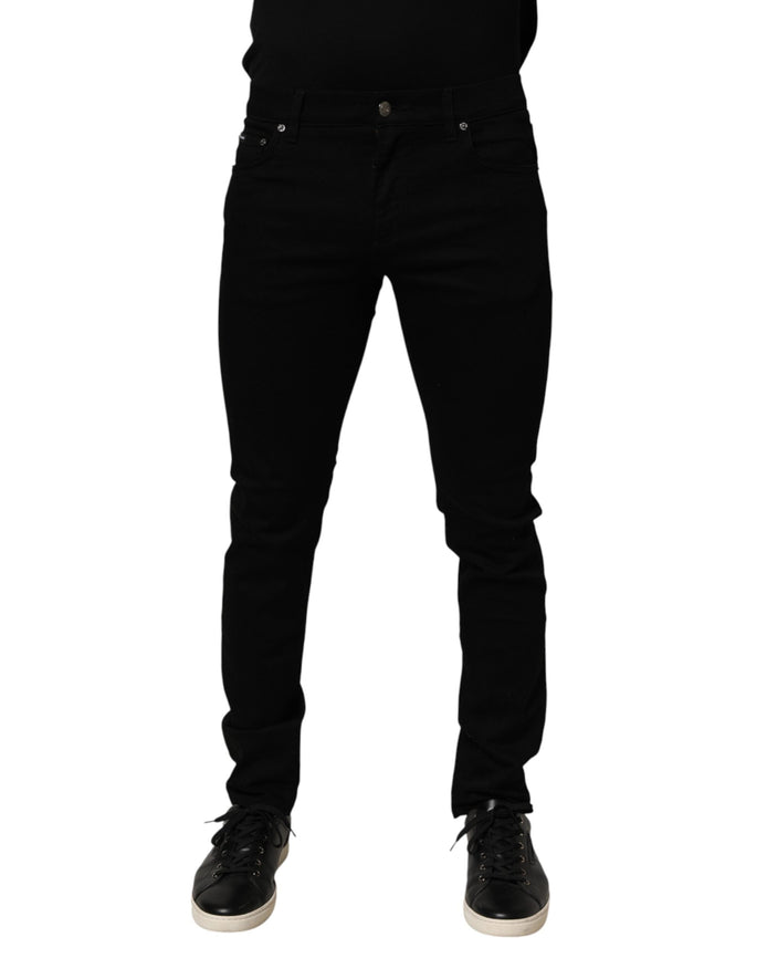 Dolce & Gabbana Black Cotton Stretch Slim Fit Men Denim Jeans Dolce & Gabbana