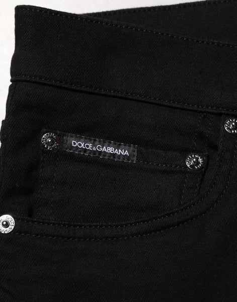Dolce & Gabbana Black Cotton Stretch Slim Fit Men Denim Jeans Dolce & Gabbana