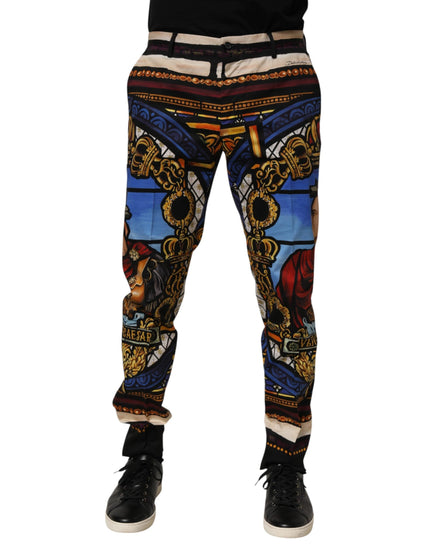 Dolce & Gabbana Multicolor Julias Ceasar Print Tapered Pants Dolce & Gabbana
