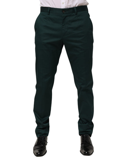Dolce & Gabbana Green Cotton Formal Dress Men Trouser Pants Dolce & Gabbana
