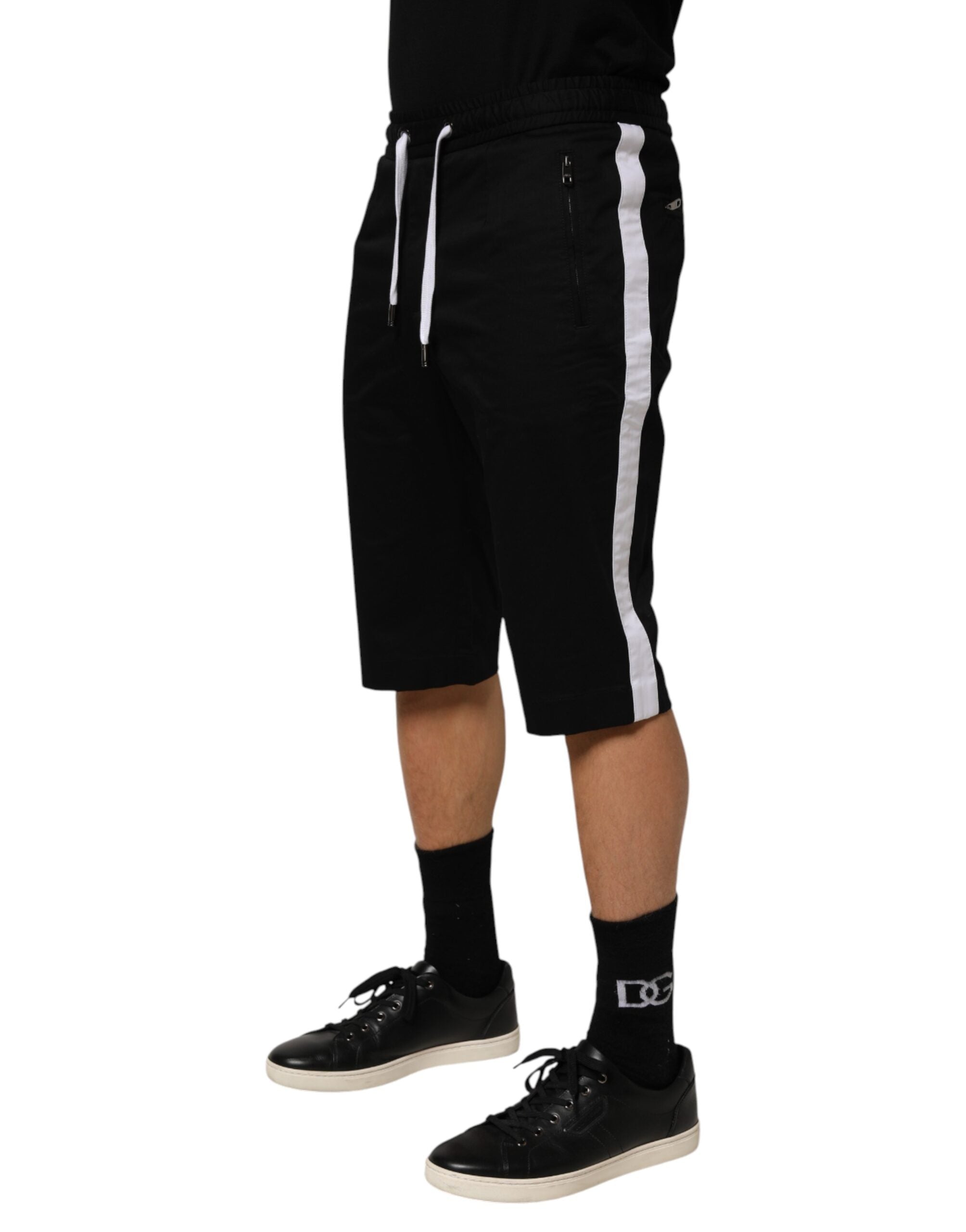 Dolce & Gabbana Black Cotton Stretch Men Bermuda Shorts Dolce & Gabbana