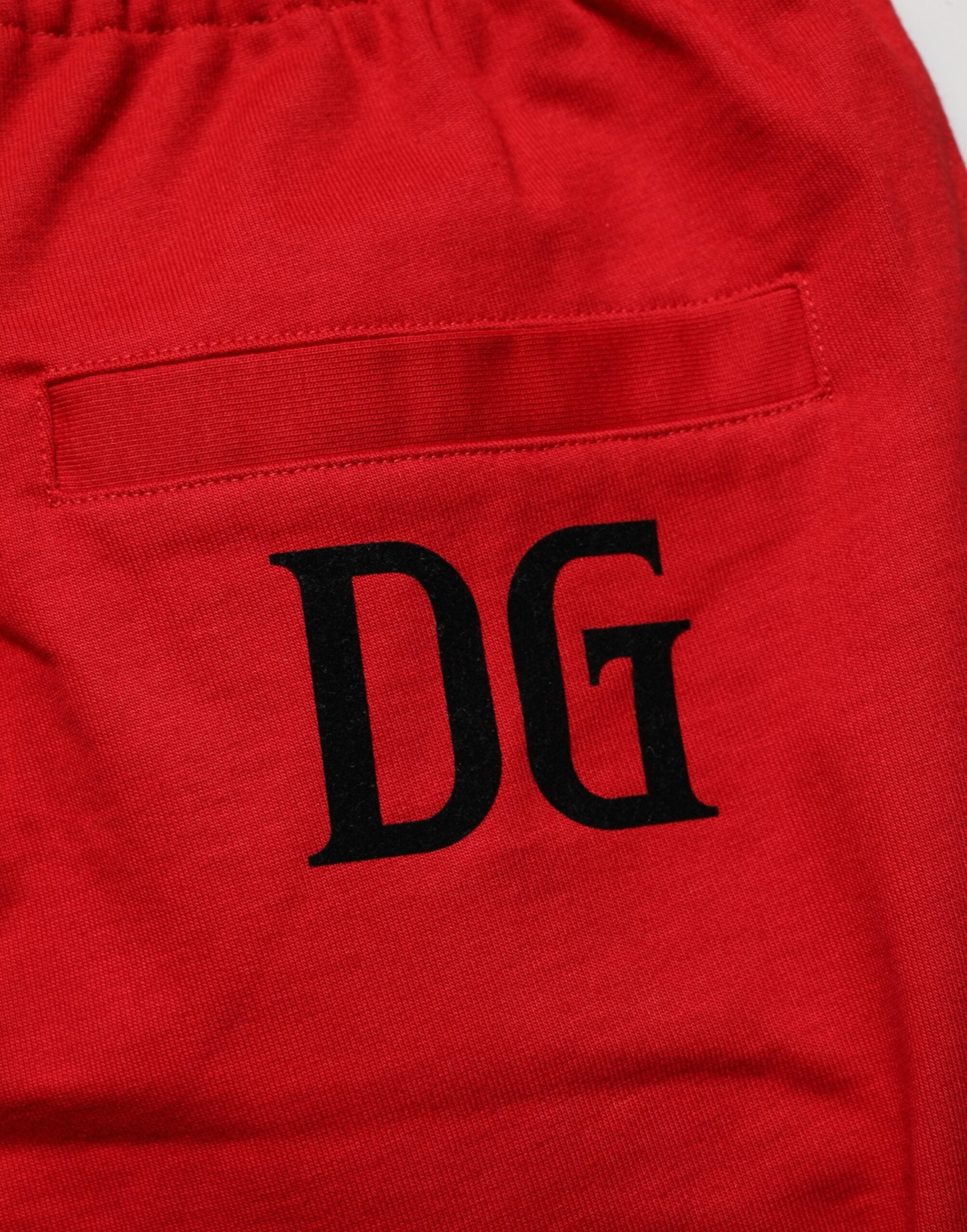 Dolce & Gabbana Red Cotton MidWaist Drawstring Bermuda Pants Dolce & Gabbana