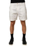 Dolce & Gabbana White Cotton Mid Waist Men Bermuda Shorts Dolce & Gabbana