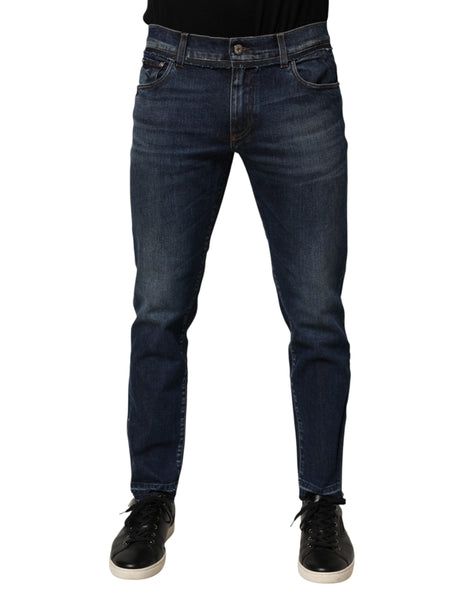 Dolce & Gabbana Blue Cotton Stretch Skinny Men Denim Jeans Dolce & Gabbana