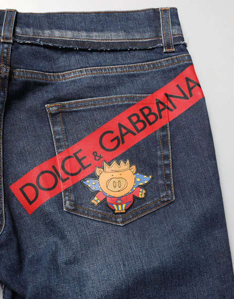 Dolce & Gabbana Blue Cotton Stretch Skinny Men Denim Jeans Dolce & Gabbana