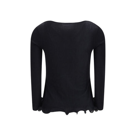 Fendi Black Fleece Wool Top Fendi