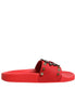 Dolce & Gabbana Red Sacred Heart Stud Slides Beachwear Shoes Dolce & Gabbana