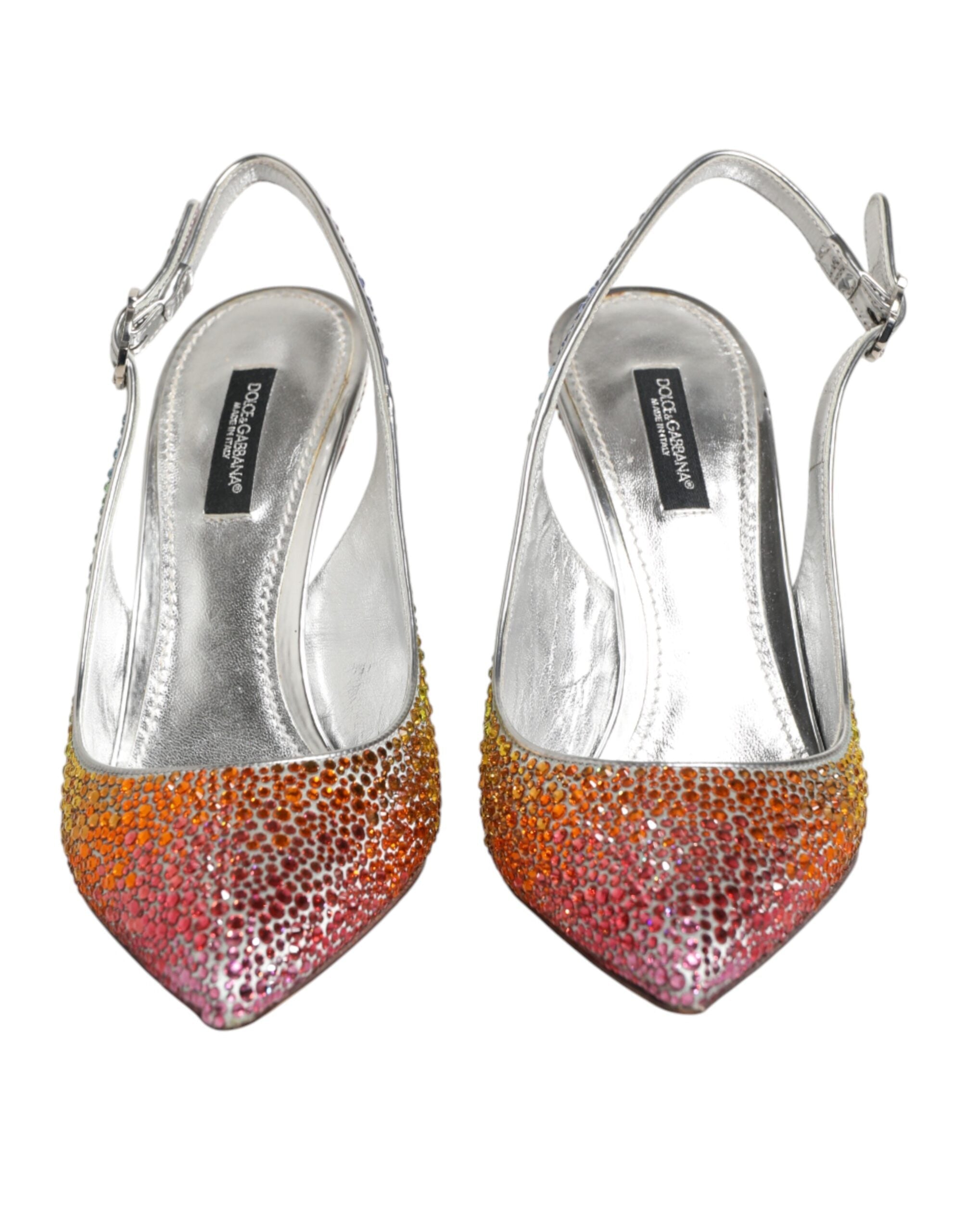 Dolce & Gabbana Multicolor Sequin Slingback Pumps Shoes Dolce & Gabbana