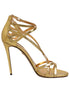 Dolce & Gabbana Gold Leather Keira Heels Sandals Shoes Dolce & Gabbana