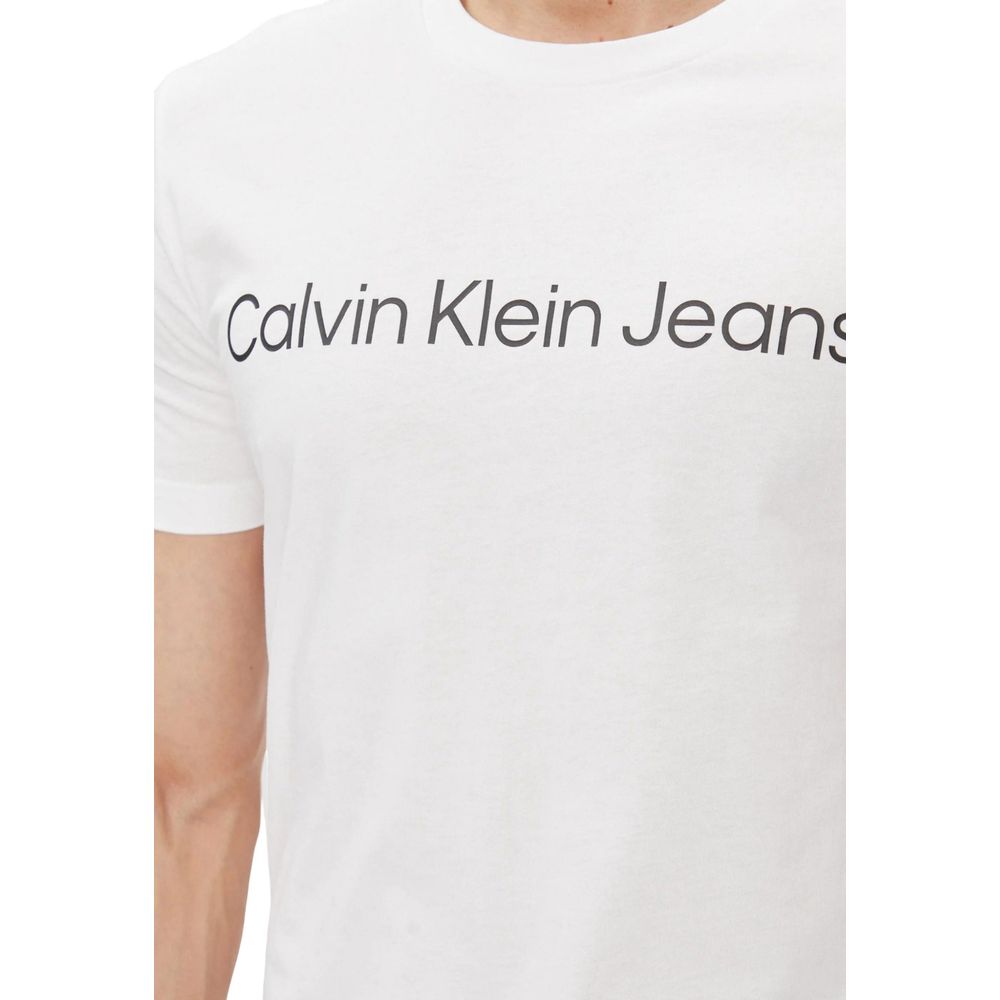 Calvin Klein Jeans White Cotton T-Shirt Calvin Klein Jeans