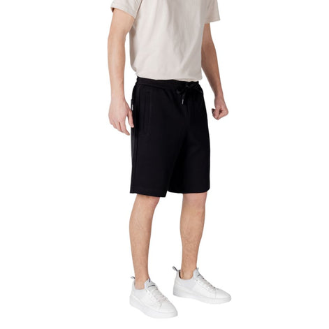 Armani Exchange Black Cotton Bermuda Shorts Armani Exchange