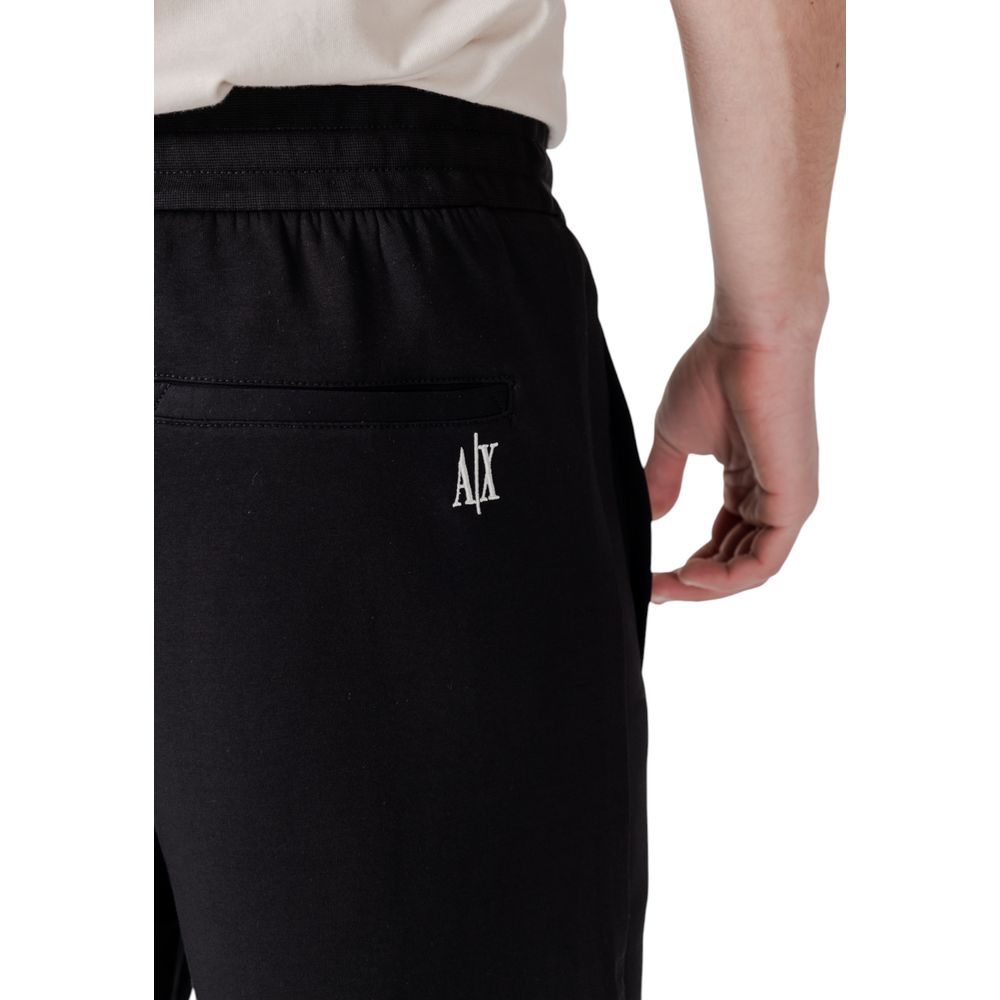 Armani Exchange Black Cotton Bermuda Shorts Armani Exchange