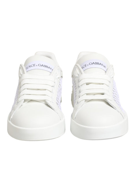 Dolce & Gabbana White Mesh Inserts Low Top Sneakers Shoes Dolce & Gabbana