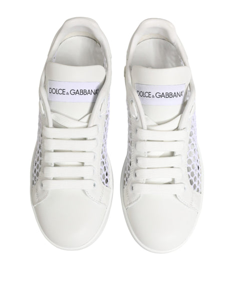 Dolce & Gabbana White Mesh Inserts Low Top Sneakers Shoes Dolce & Gabbana